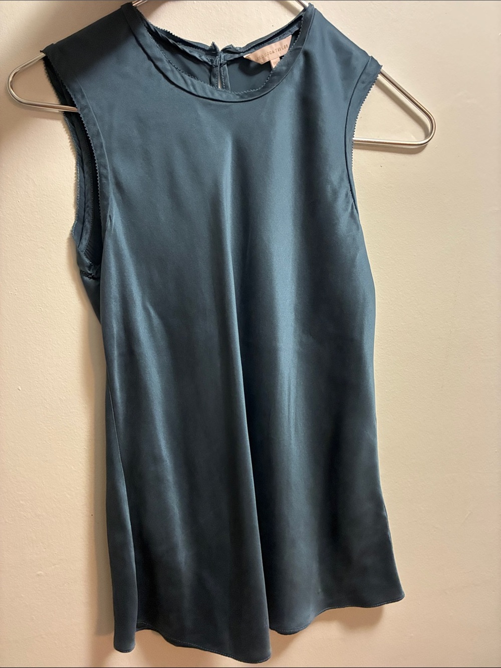 Rebecca Taylor Sleeveless Silk Tank Top in Teal